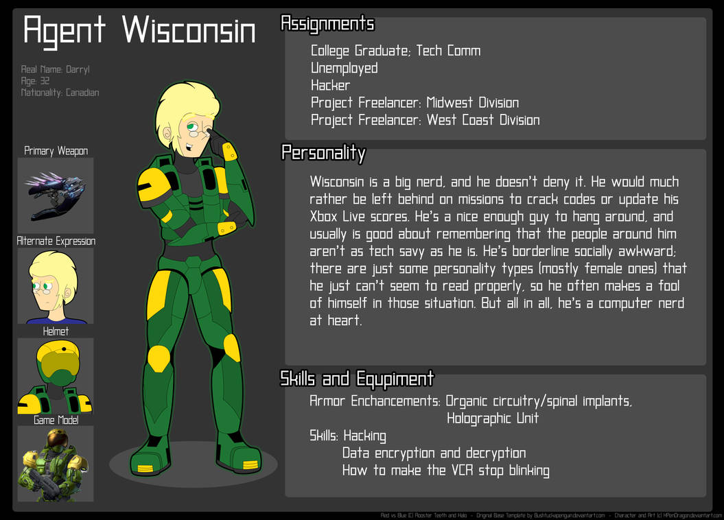 Agent Utah Rvb RvB: Agent Wisconsin Profile by KPenDragon on DeviantArt