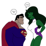 JL/Avengers Superman N She Hulk 2 Colored