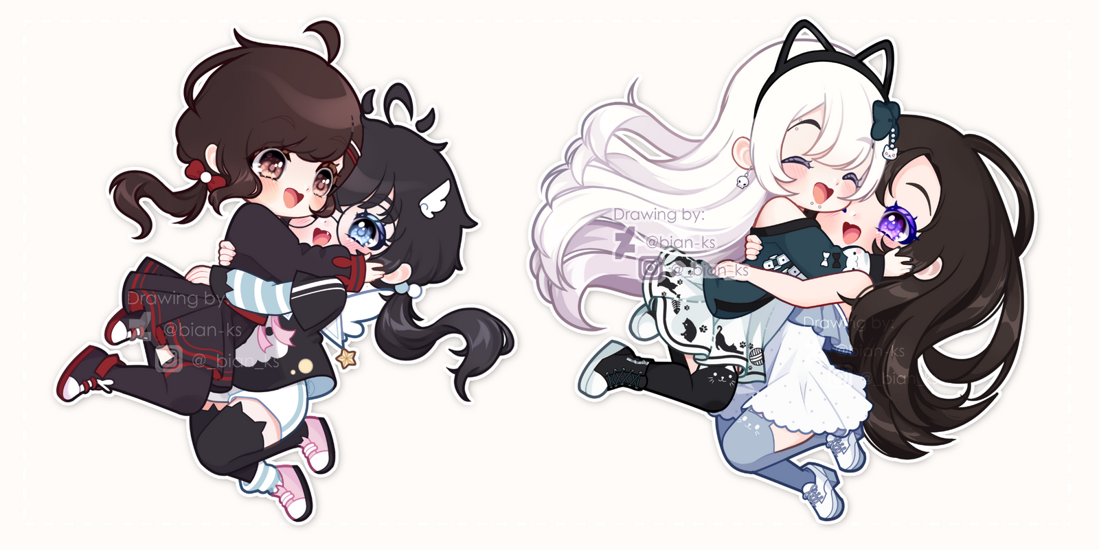 C: Chibi Hug YCH Batch 2 by bianqiart on DeviantArt