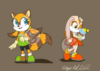 Marine the Racoon and Cream the Rabbit