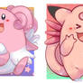 [Commission} Blissey Clefable and Clefairy