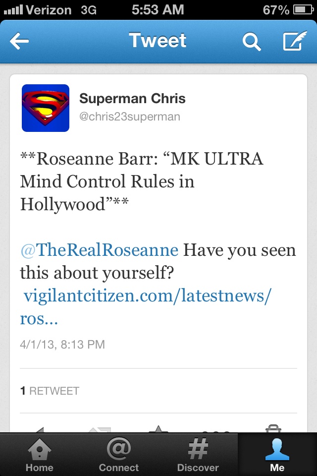 Tweet to Roseanne Barr