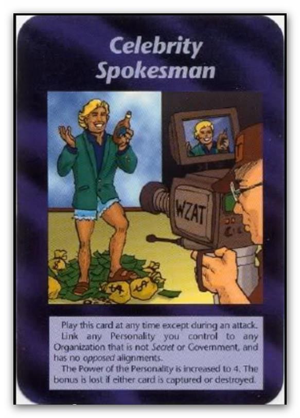 Illuminati Cards - Celebrity Spokesman