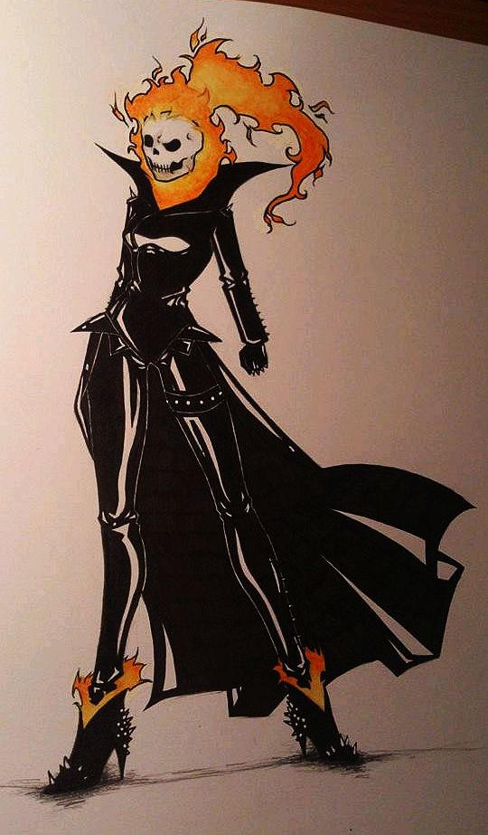 Female Ghost Rider design by windbeforethestorm on DeviantArt