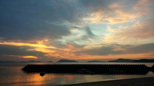 Sunset at Sakaide port