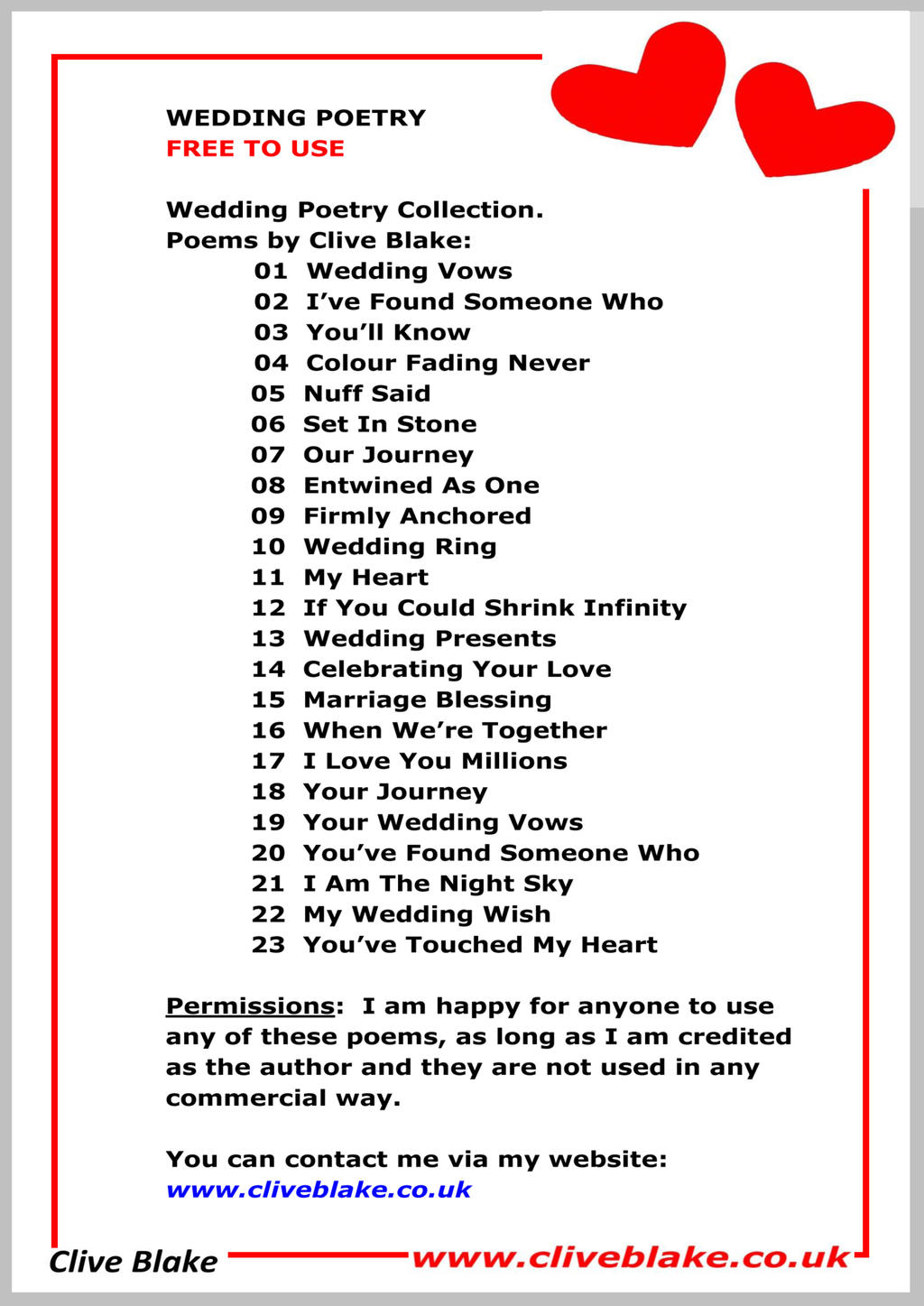 list of poetry wedding poems free to use a poem by cliveblake ddd3fub fullview
