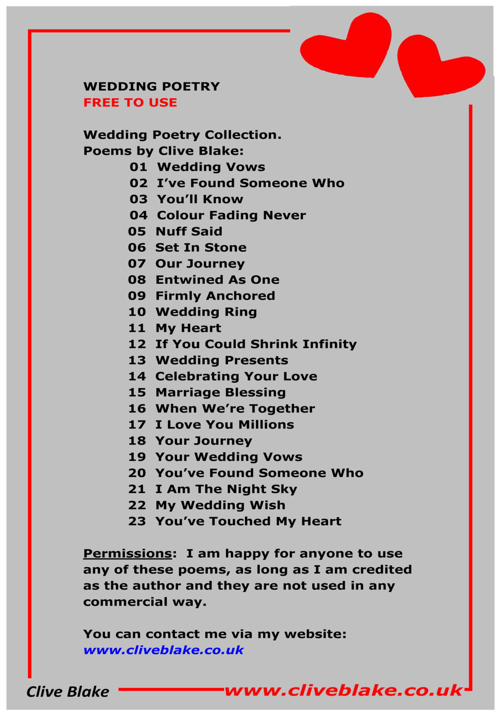 List of Poetry Wedding Poems Free To Use b Poem by list of poetry wedding poems free to use b poem by cliveblake ddd3g23 fullview