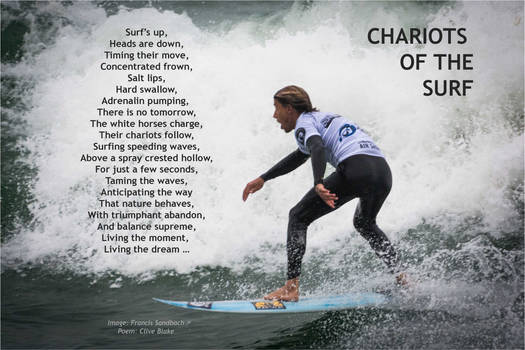 Surfing poem Chariots Of The Surf +bord