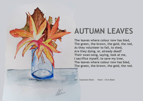 Autumn Leaves poem by Clive Blake art Steph Blake