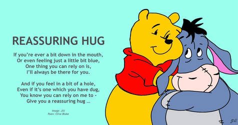 Reassuring Hug poem by Clive Blake image by Jill