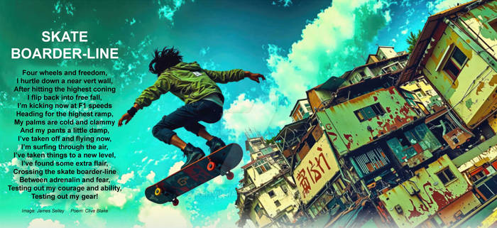 Skate Boarder-Line poem C Blake image James Selley