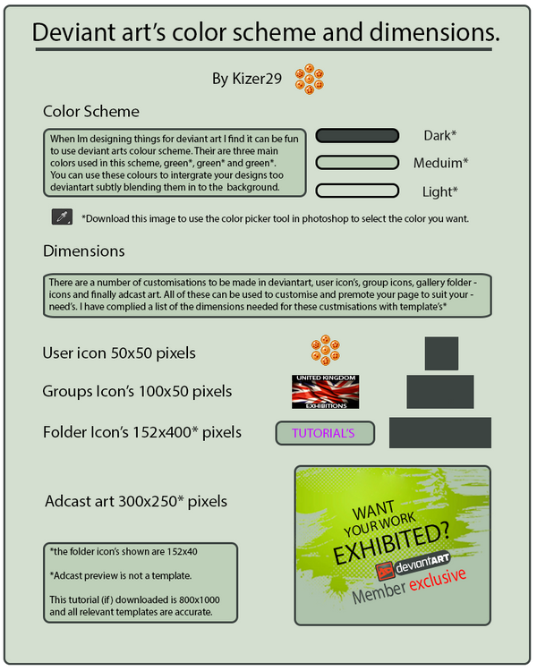 Empty Color Chart Deviantart Deviant art's color scheme and dimensions resource by kizer29 on DeviantArt