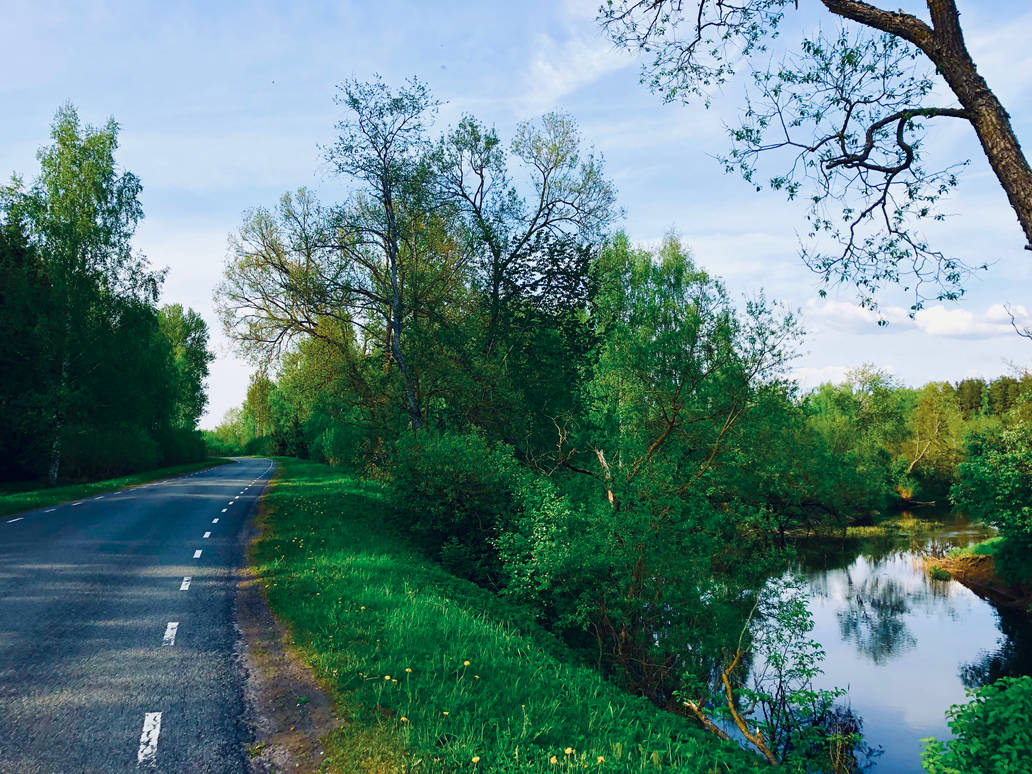 Road, nature and river by ValgeKaartlane on DeviantArt