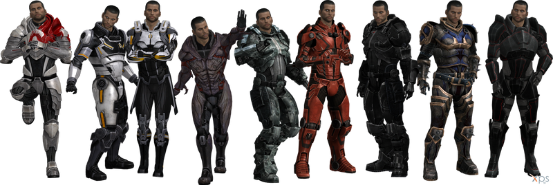 ME3 John Shepard Armors Set I (XPS)