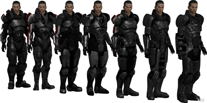 ME3 John Shepard Armors Set II (XPS)