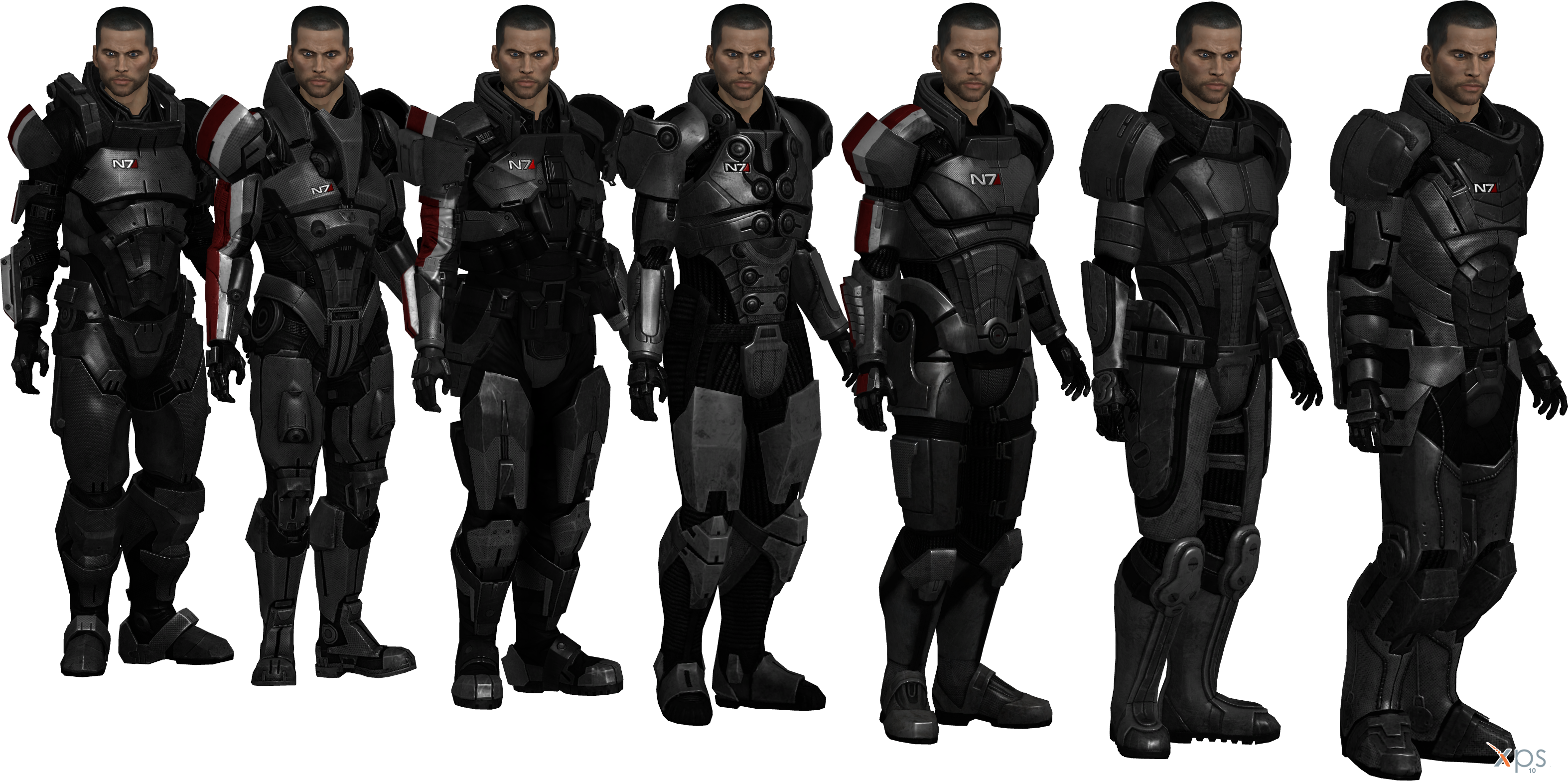 ME3 John Shepard Armors Set II (XPS)