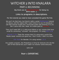 Witcher 3 to XPS Part 0
