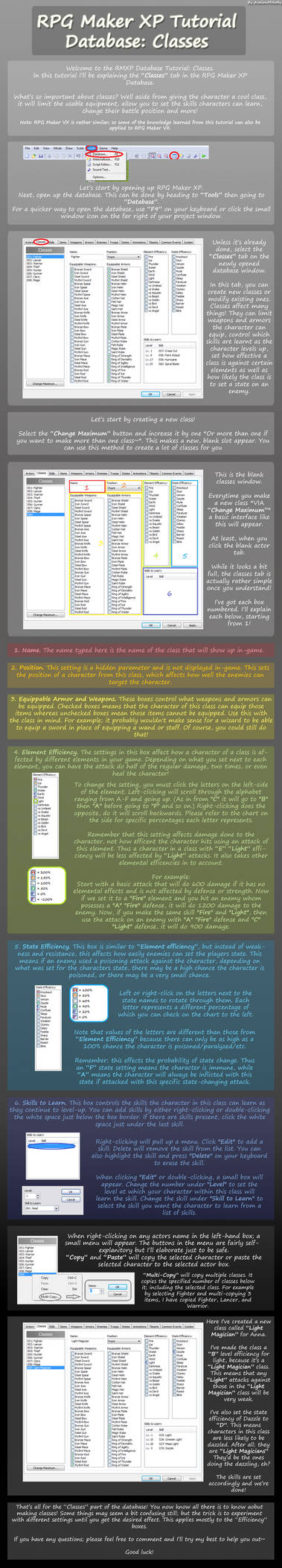 RPG Maker XP Tutorial: Database - Classes by AvalonMelody on DeviantArt