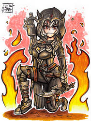 Helltaker - Malina Fantasy Warrior