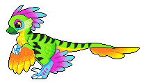 rainbow raptor pixel