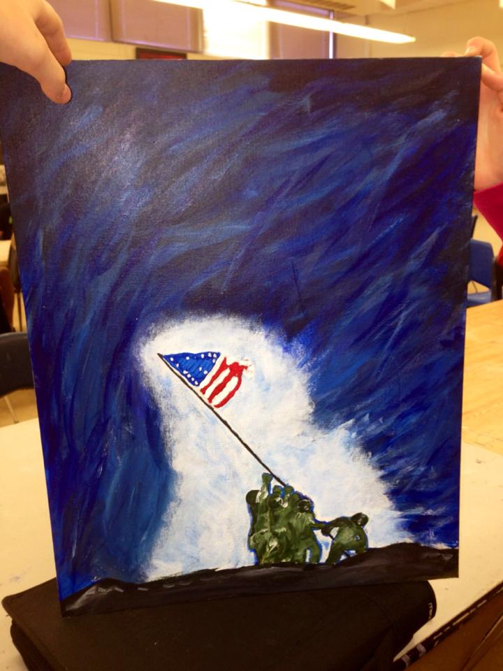 Iwo Jima Flag Raising Painting