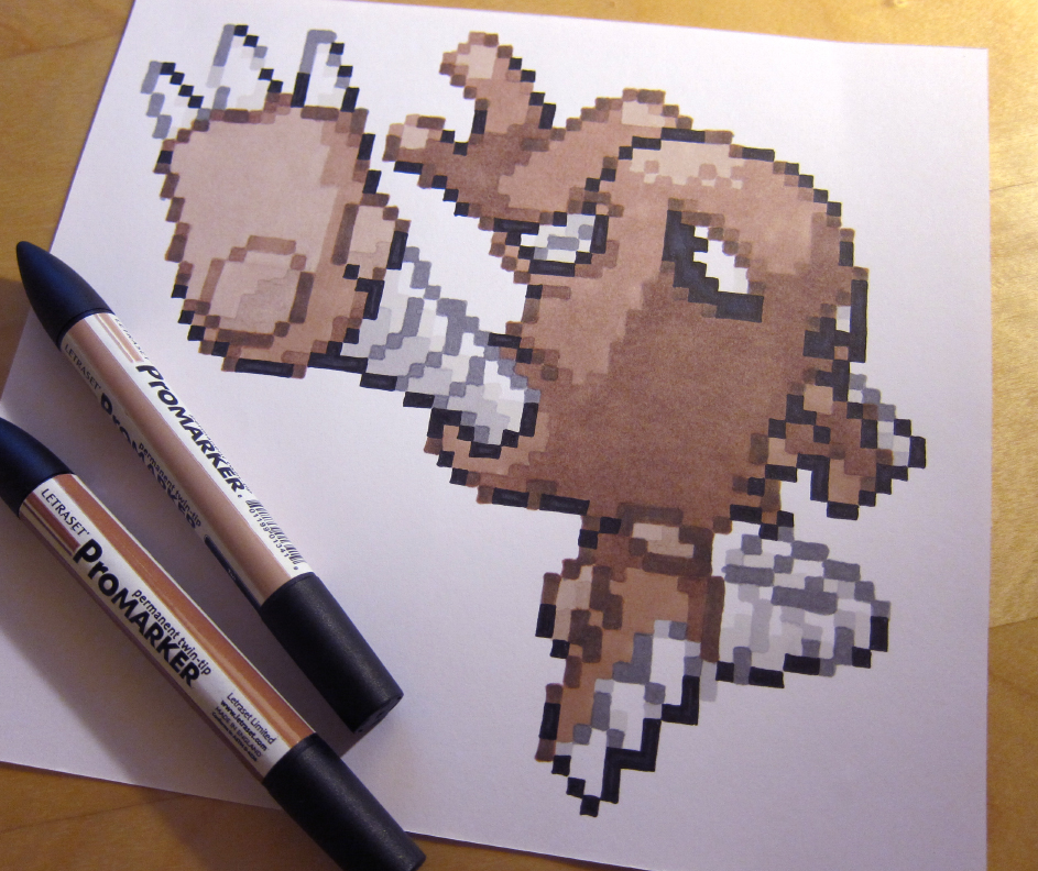 Hitmonlee RSE sprite drawing