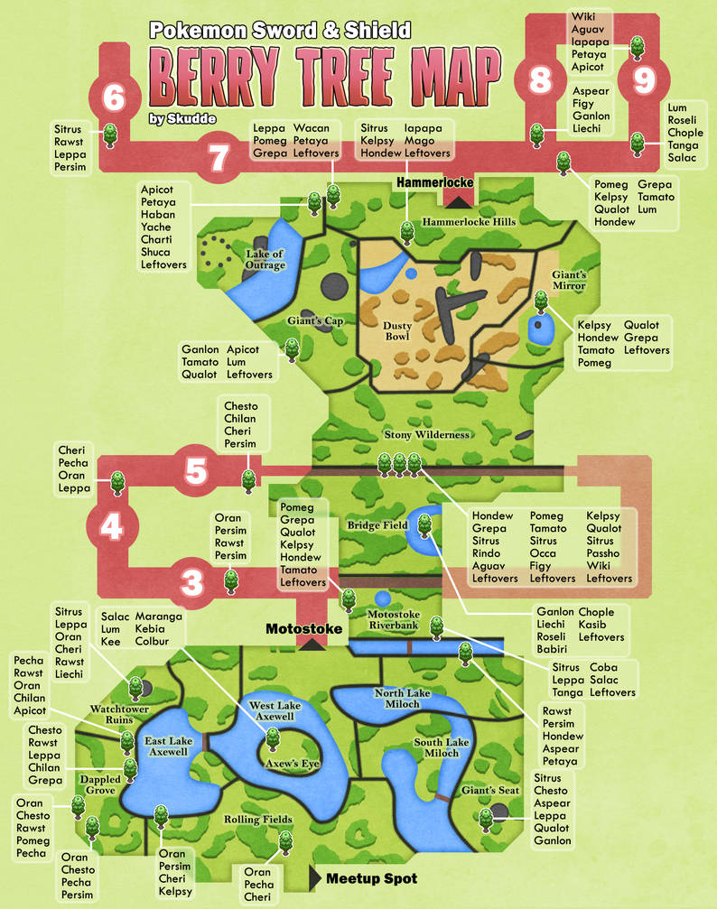 Pokemon SWSH Berry Trees map by Skudde on DeviantArt