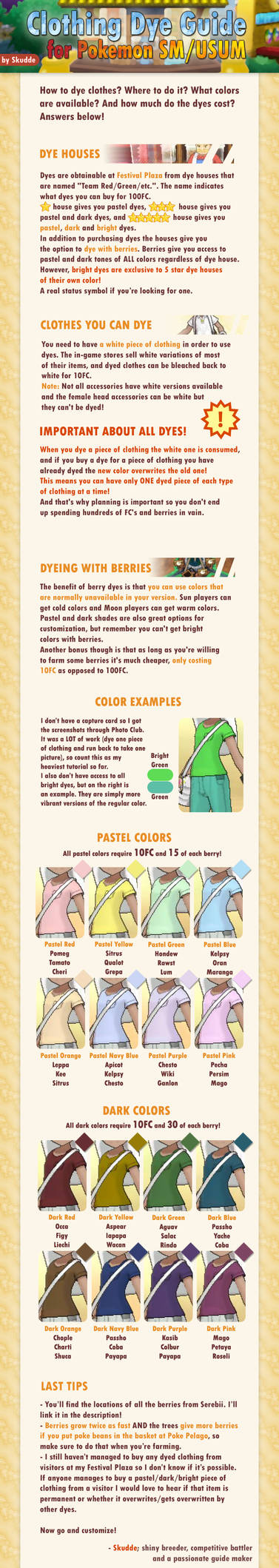 Pokemon USUM Dye Guide