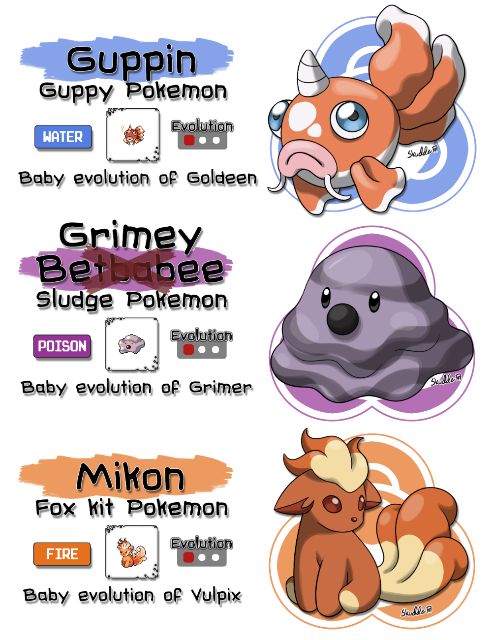 Pokemon #366-367-368 by Cosmopoliturtle on DeviantArt