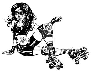 Day of the Dead Derby Girl