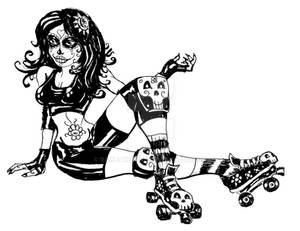 Day of the Dead Derby Girl