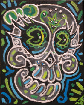 Neon Sugar Skull 1