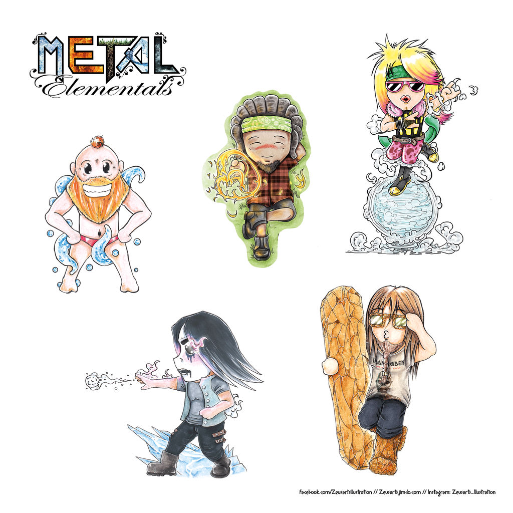 Metal Elementals Chibi Sticker Sheet by ZeusArts on DeviantArt