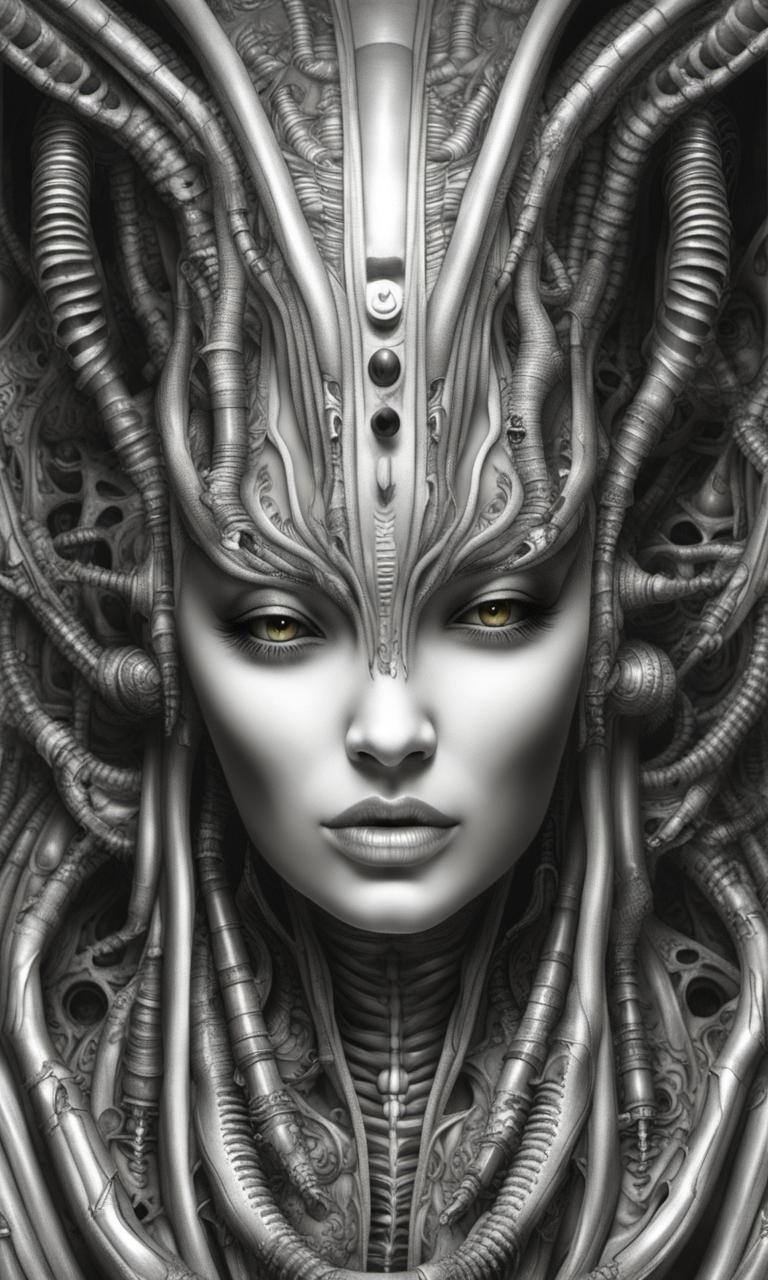 H R Giger Style, Female, Fat Boobs With Deep Cleav by Aklumensa on ...