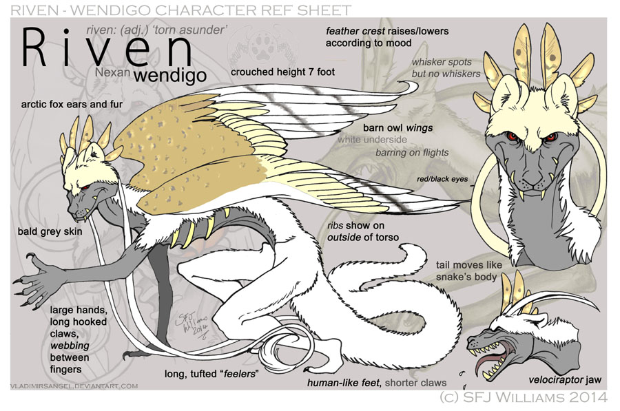 Riven 2014 - wendigo character ref sheet