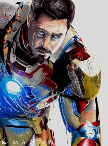 Tony Stark Rises ~ colour drawing