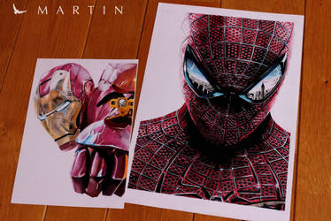 .: Spidey vs IronMan ~ color drawings :.