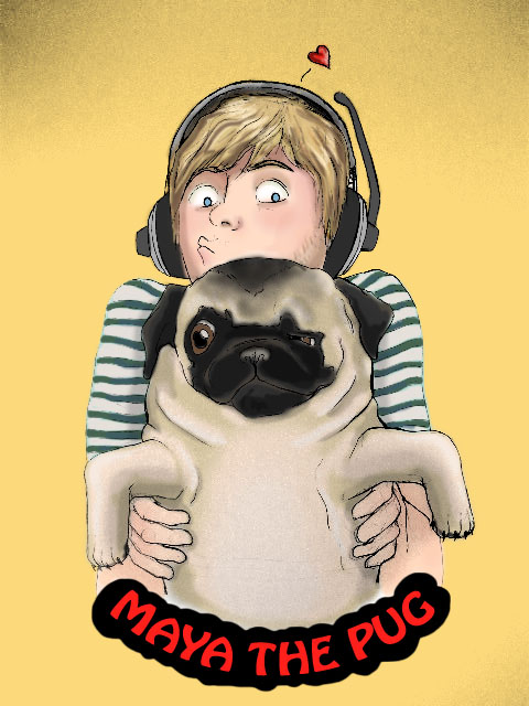 Pewdiepie and maya the pug