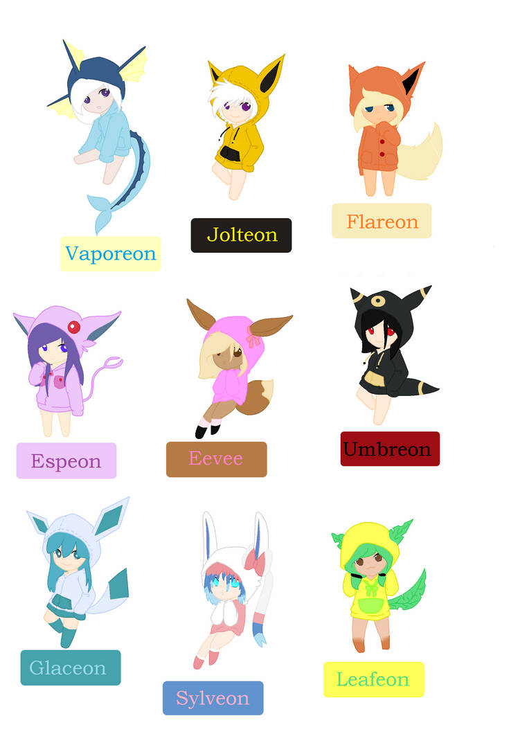 Eevee evolutions by HowlingEclicpe on DeviantArt
