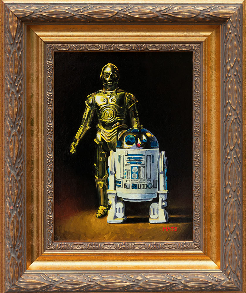 R2-D2 and C3PO - Star Wars Figure Oil Painting