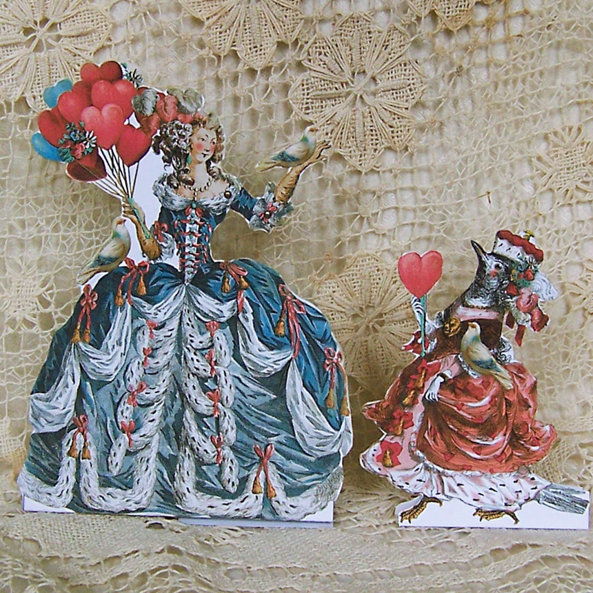 3D Greeting Card - Balloon Lady And Bird Queen