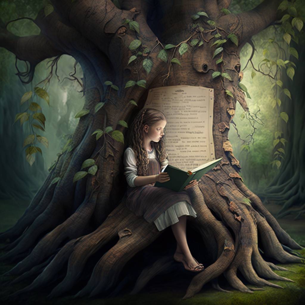 little girl reading