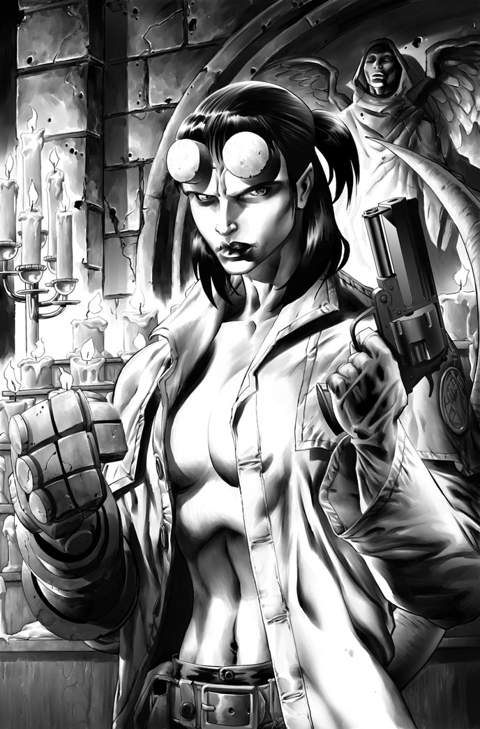 Hellgirl Greyscale