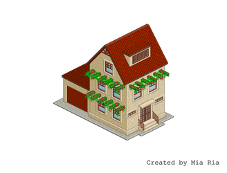 Pixel Art. Isometric. House 4