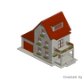 Pixel Art. Isometric. House 8