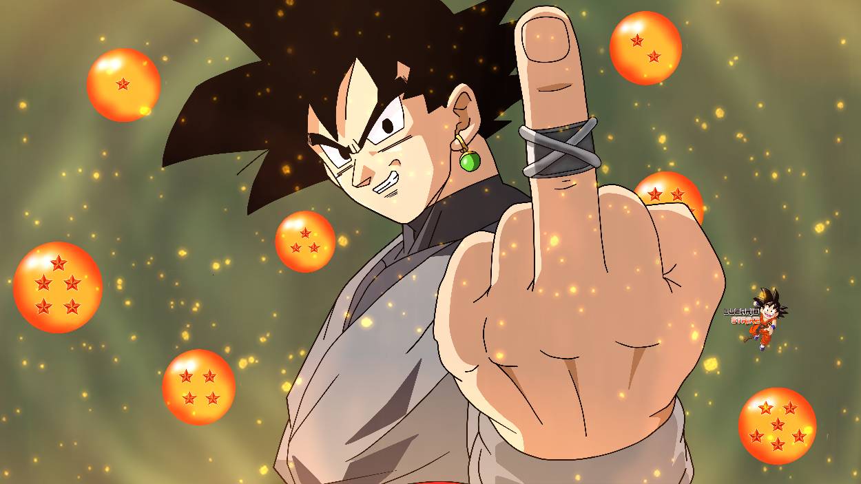 Goku black showing middle finger by goodnightbr on DeviantArt