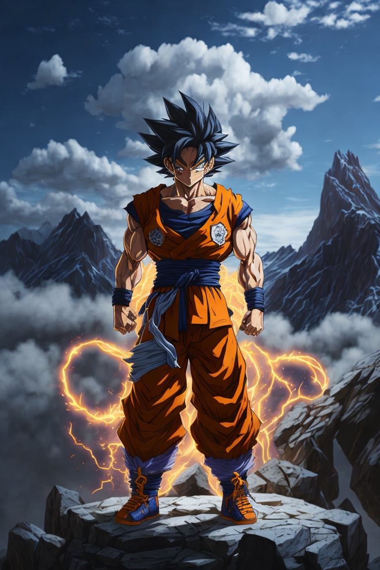 Super Saiyan Goku Wallpaper 4K, Dragon Ball Z, AI art