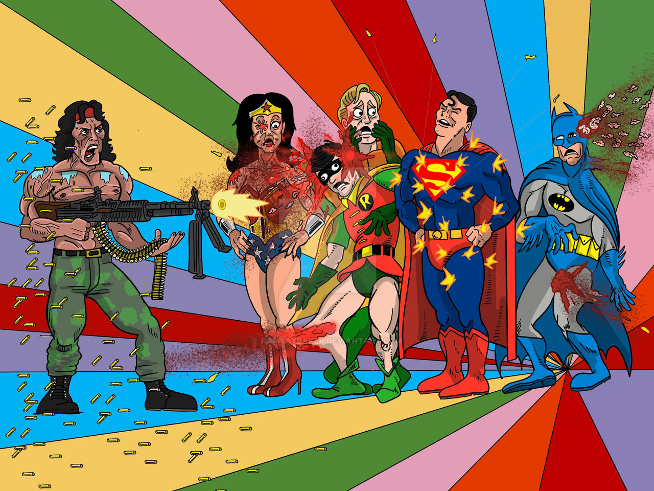 Rambo vs the Superfriends by ramsaybaker on DeviantArt