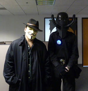 V for Vendetta and Containment Suit Halloween 2012