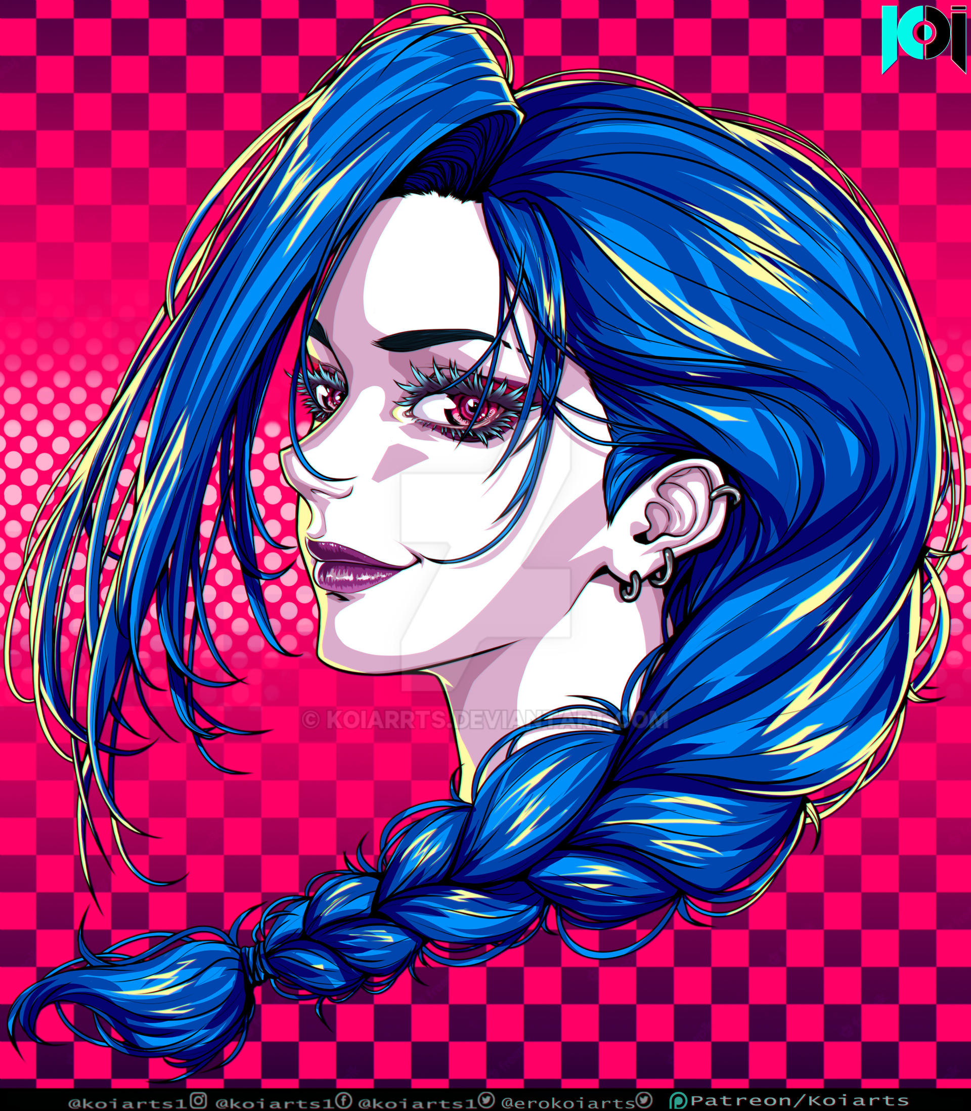 Jinx portrait | League of legends by KoiArrts on DeviantArt